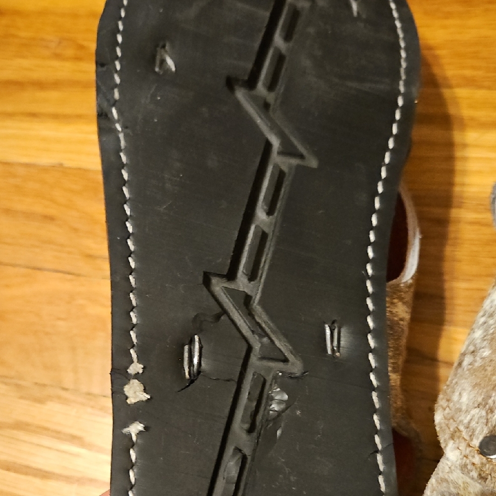 Cowhide Leather Sandles Approx Size 11 - Picture 7 of 14